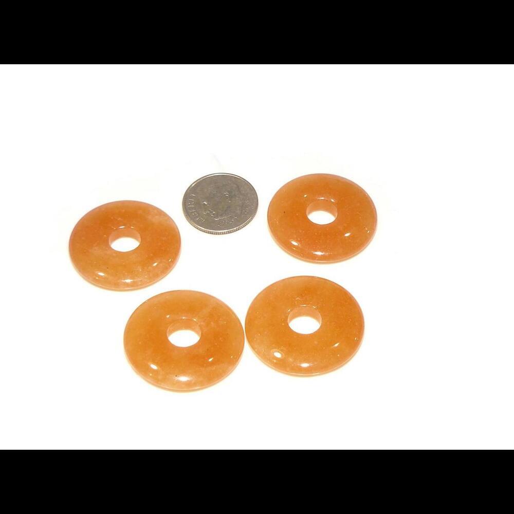 Peach Aventurine Donut Beads, Orange Aventurine Pendant